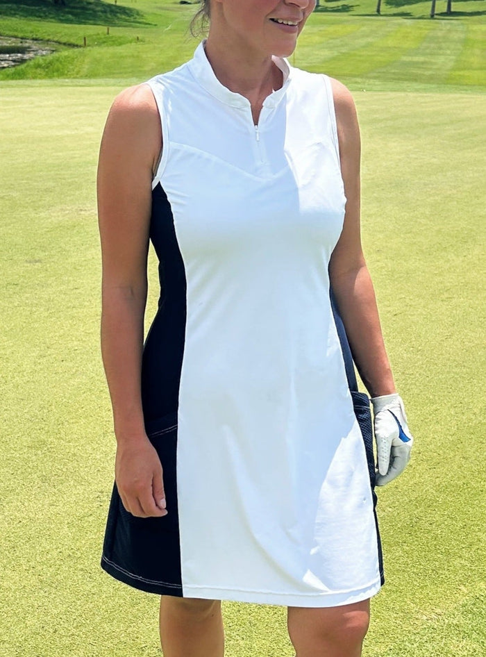 Golf dress nice and luxurious golf dress White & Blue Mesh – INDRA  Sportswear