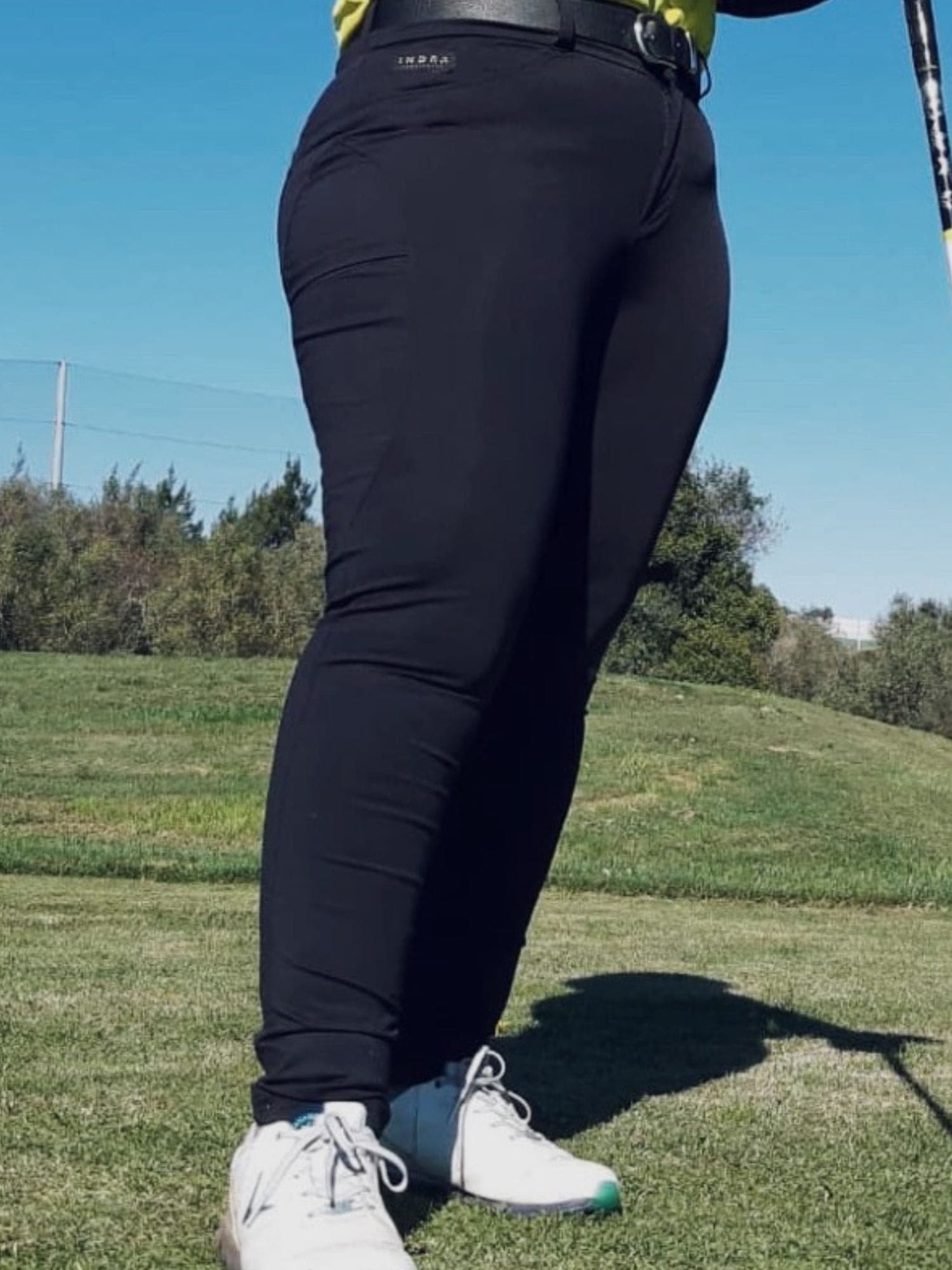 Women s Black Stretch High Waist Golf Pants Comfortable golf pants golf tights from INDRA INDRA Sportswear